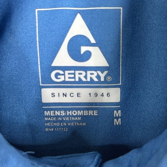 Gerry Blue Stretch Athletic Classic Golf Polo Shirt Men's Size Medium - Picture 4 of 6